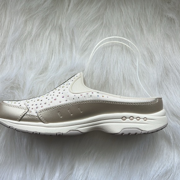 Easy Spirit Travelstone Jeweled Mules Gold NIB - Picture 5 of 12